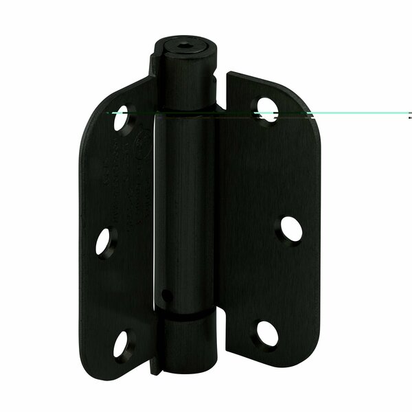 Prime-Line Door Hinge Commercial UL Adjust Self-Close, 3-1/2 in. with 5/8 in. Corners, Matte Black 3 Pack U 1158983